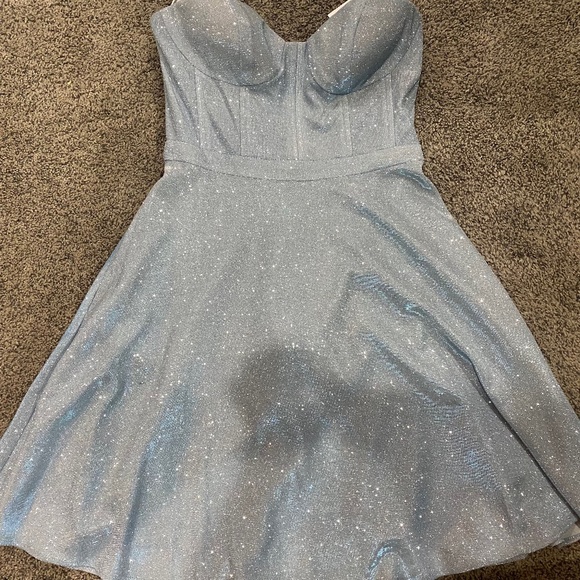 slim fit dress slacks Ready To Shine Glitter Short Skater Dress main image 1